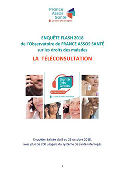 Enquête flash 2018 sur la téléconsultation, Résultats de l'enquête réalisée du 8 au 26 octobre 2018 par Santé Info Droits